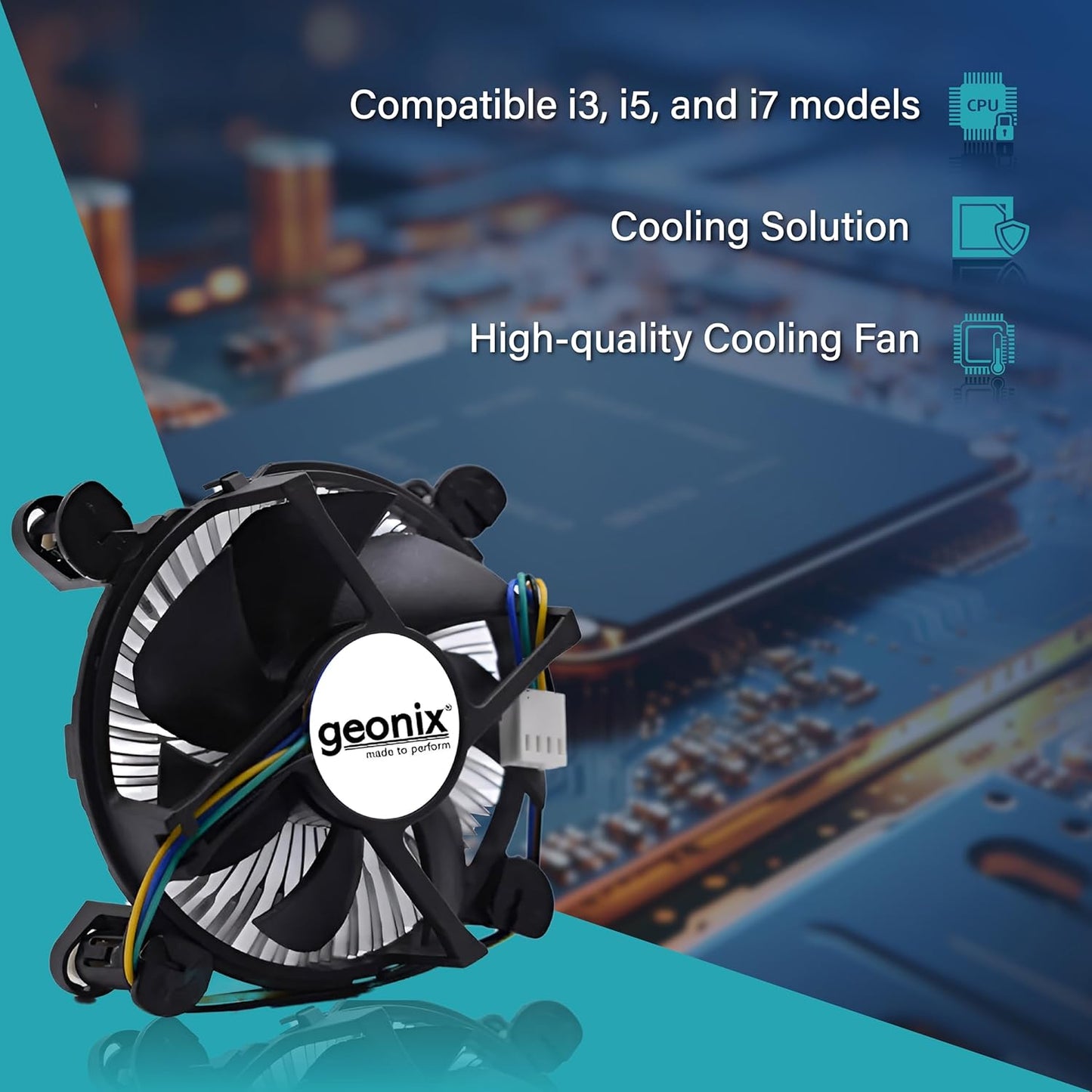 Geonix LGA 1200 Low Power Heatsink Compatible CPU Fan