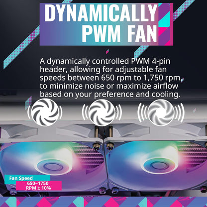 Cooler Master MasterLiquid 360L Core ARGB 360mm Close-Loop PWM AIO CPU Liquid Cooler - White