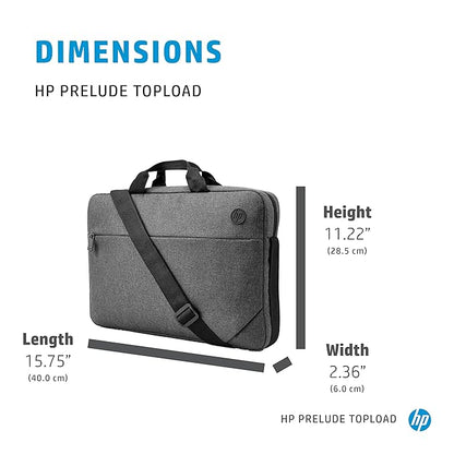 HP 1E7D7AA Prelude Topload Briefcase for 15.6 Inch Laptops with Double Handles Hands-Free Crossbody Strap