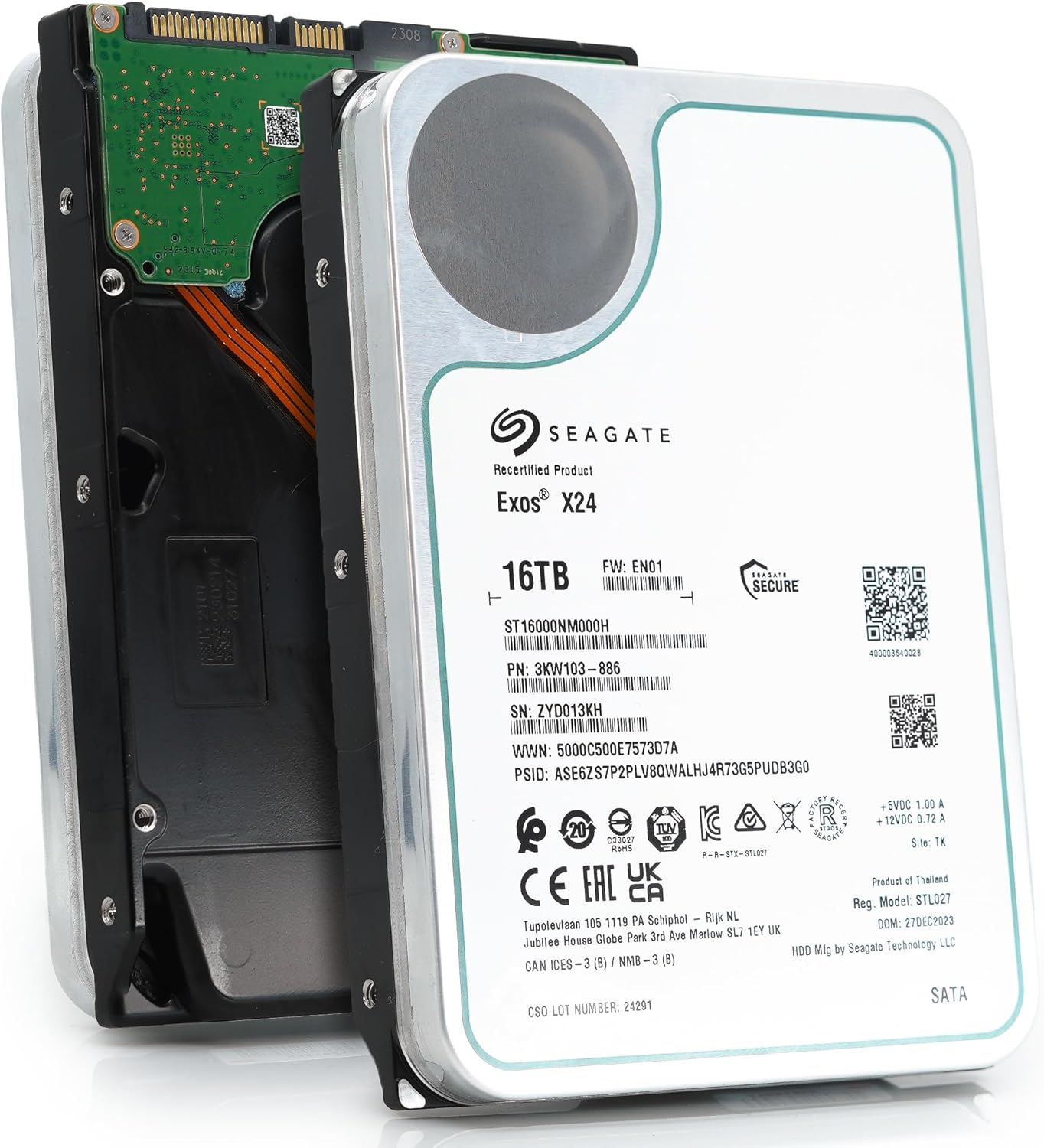 Seagate Exos X24 16TB 3.5" SATA 6Gb/s 7200RPM Enterprise Hard Disk Drive