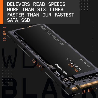Western Digital SN750 2TB M.2 NVMe Internal Solid State Drive - Black