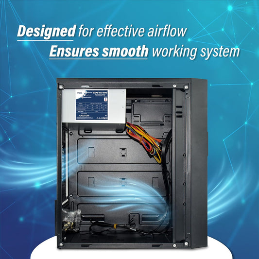 Geonix GX-1715 Micro/Mini ATX Compatible Cabinet/Computer Case With 500W Pre-Installed SMPS
