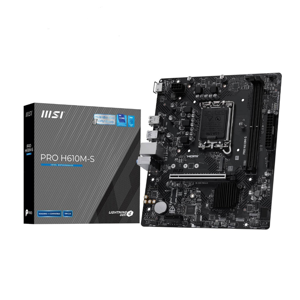 MSI PRO H610M-S DDR5 Intel H610 Micro-ATX Motherboard