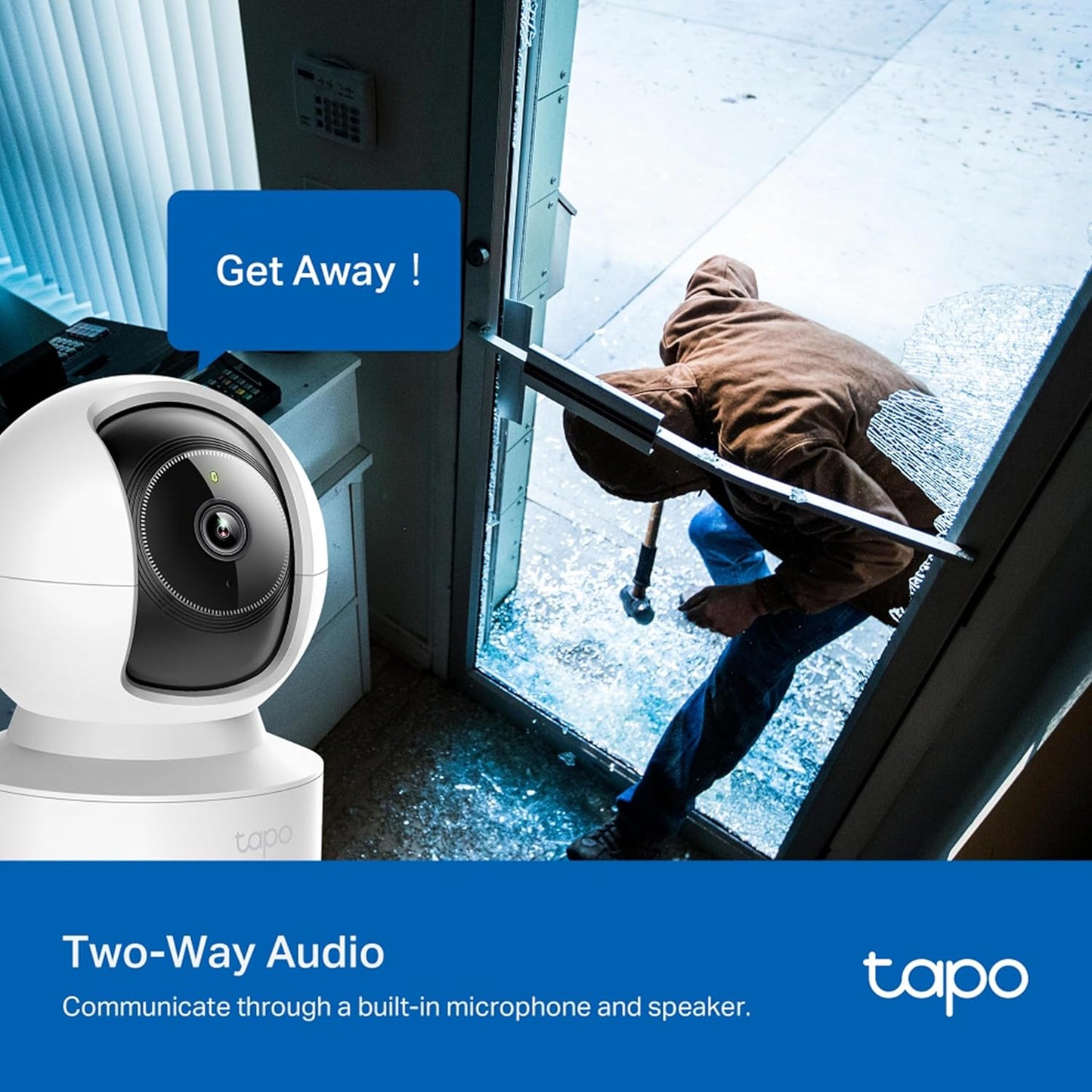 TP-Link Tapo C222 4MP 2K QHD 1440p Pan/Tilt AI Home Security Wi-Fi Camera - White