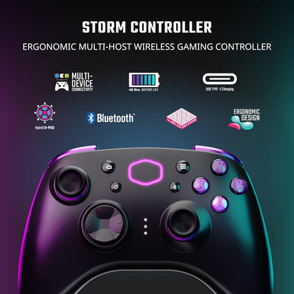 Cooler Master Storm Wireless Bluetooth Technology Ergonomic Design Gaming Controller