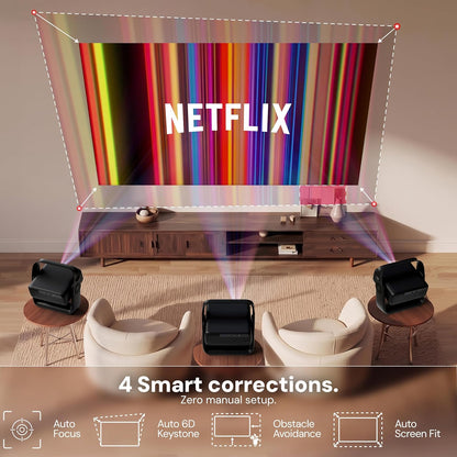 EGATE Zen 9X Google TV Projector Native 1080P 900 ISO Lumens 4K Support Netflix & Prime Video WiFi 6