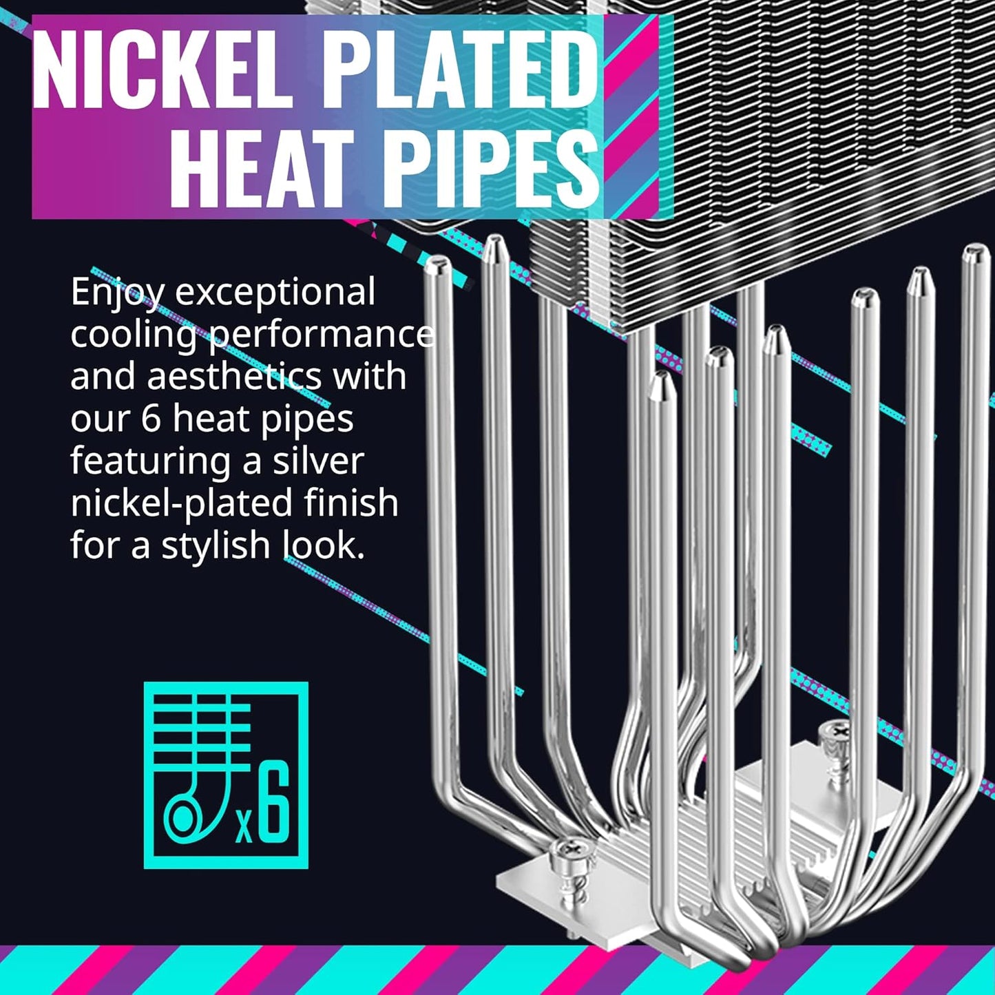 Cooler Master Hyper 620S ARGB Sync 120mm Dual Tower CPU Air Cooler - Black