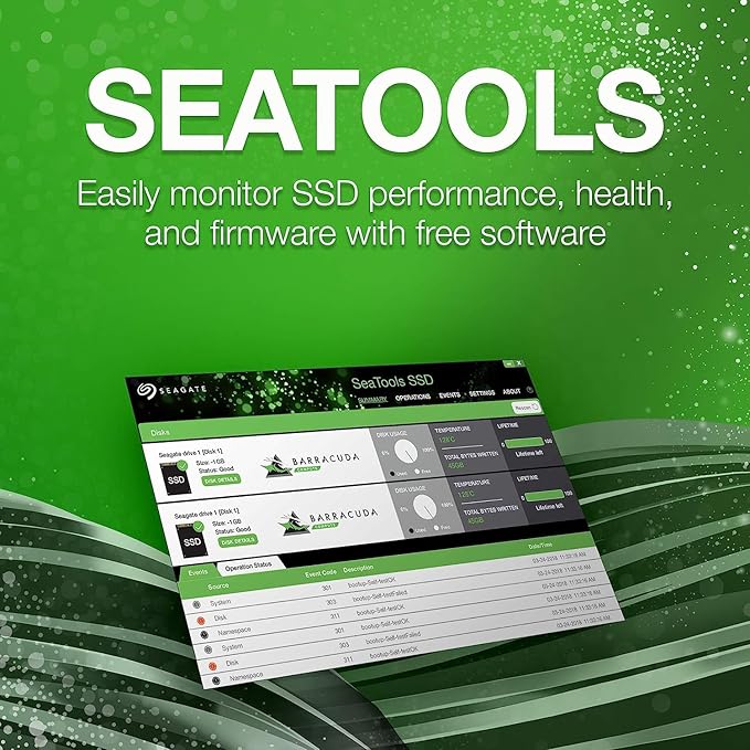 Seagate Barracuda SATA SSD 960GB Internal Solid-State Drive, Black