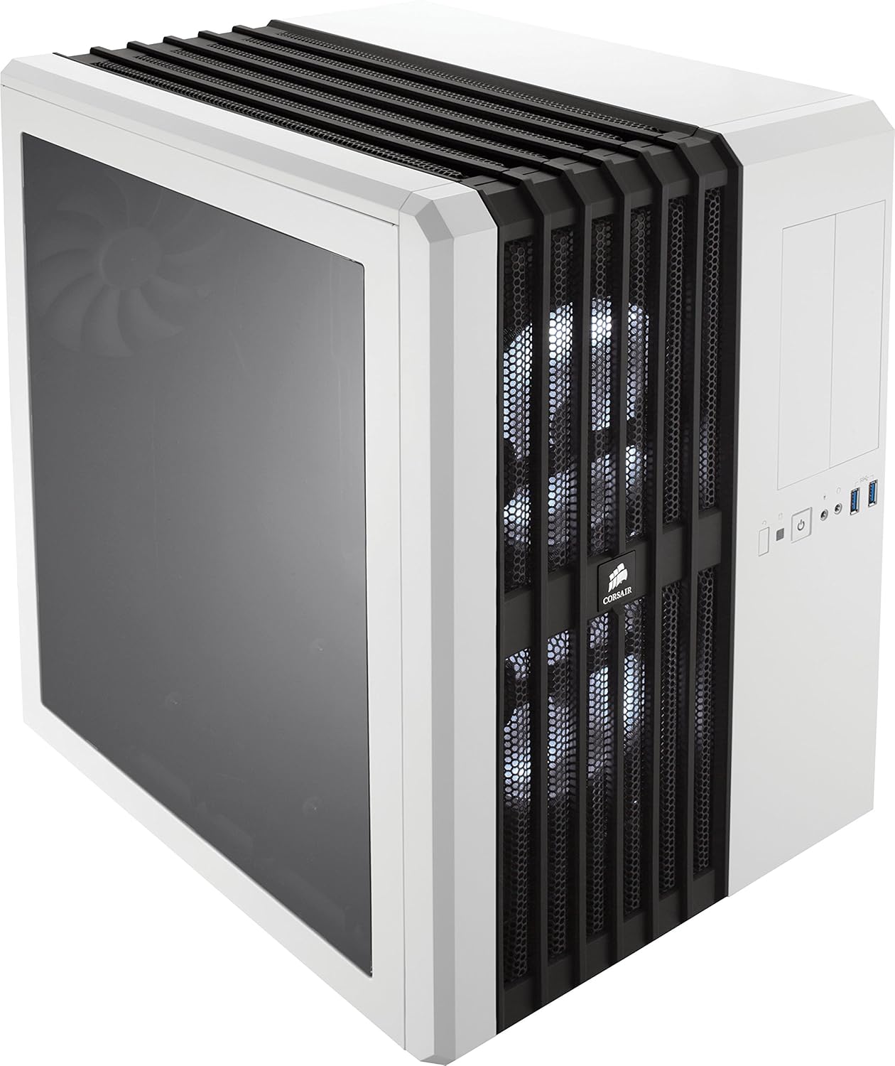 CORSAIR Carbide Series Air 540 Dual Chamber High Airflow ATX Cube Case - Arctic White