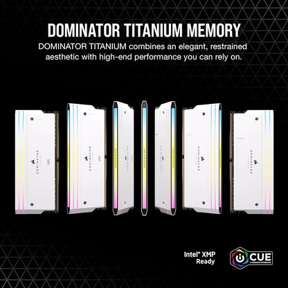 Corsair Dominator Titanium 96GB (2x48GB) DDR5 RAM 6600MHz CL32 Gaming Desktop Memory-White