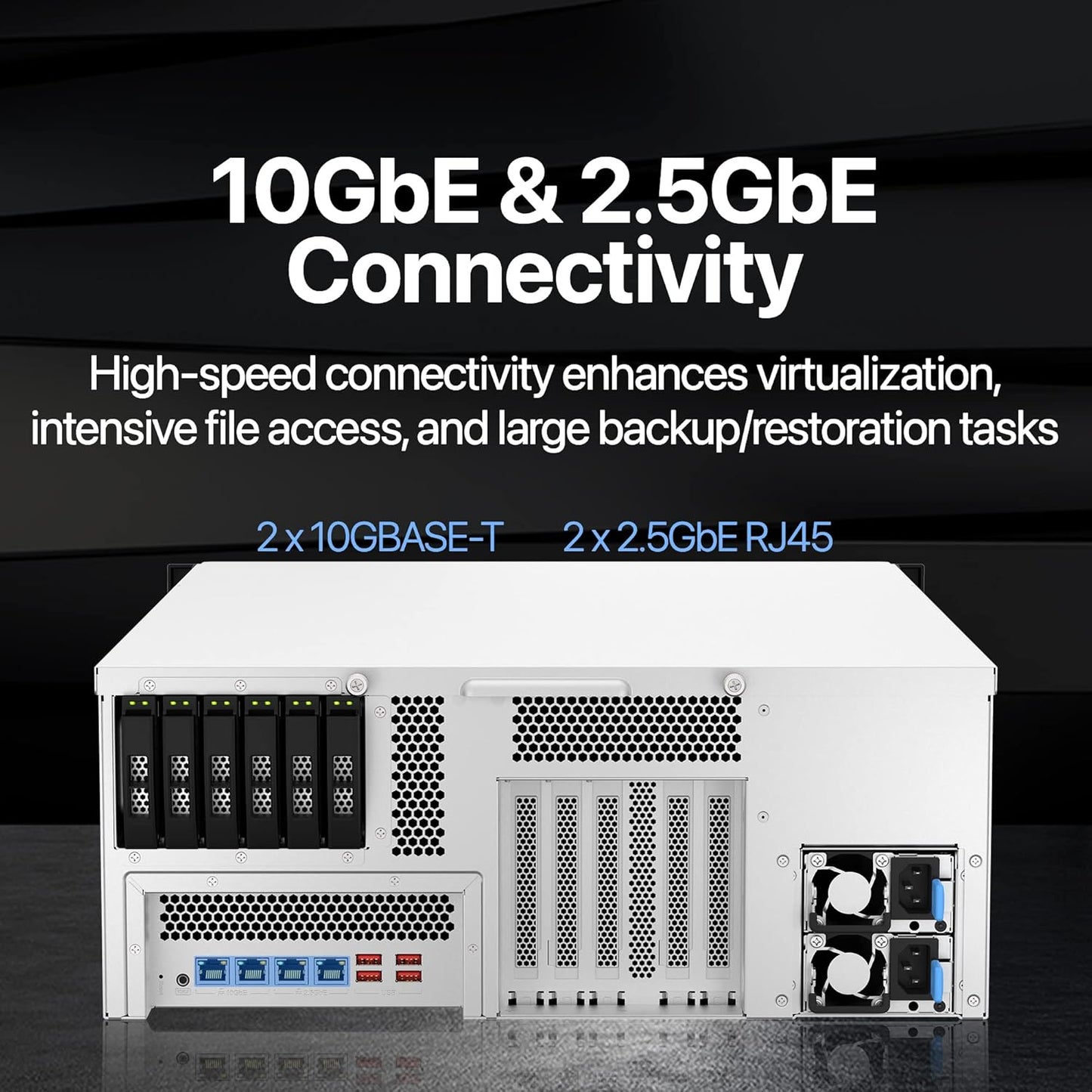 QNAP TS-h3087XU-RP-E2378-64G 30 Bay Dual 10GbE 4U Rackmount Hybrid NAS