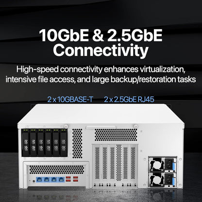 QNAP TS-h3087XU-RP-E2378-64G 30 Bay Dual 10GbE 4U Rackmount Hybrid NAS