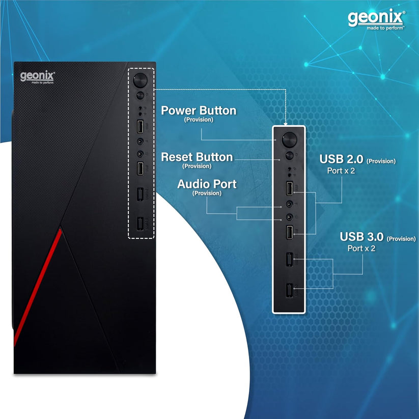 Geonix GX-1712 Micro/Mini ATX Cabinet with SMPS/Computer Case - tpstech.in