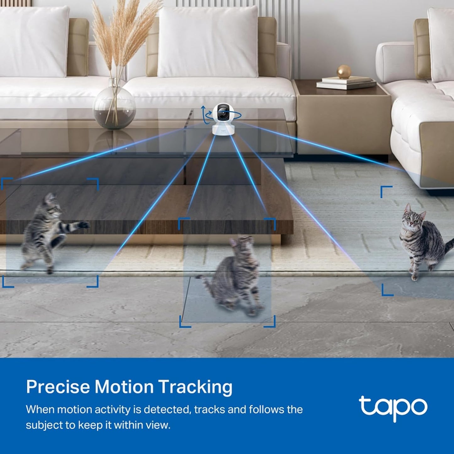 TP-Link Tapo C222 4MP 2K QHD 1440p Pan/Tilt AI Home Security Wi-Fi Camera - White