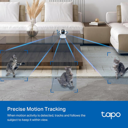 TP-Link Tapo C222 4MP 2K QHD 1440p Pan/Tilt AI Home Security Wi-Fi Camera - White