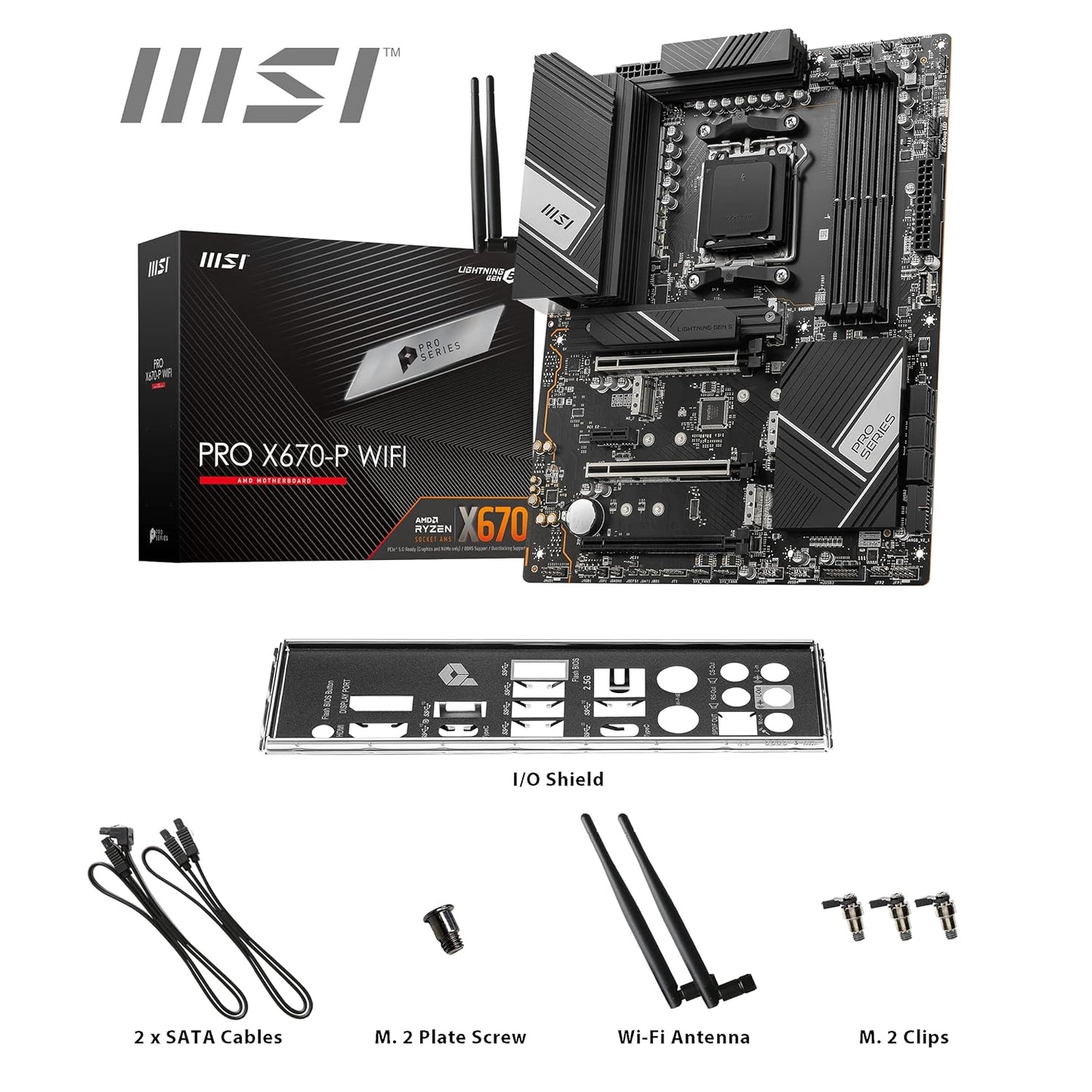 MSI PRO X670-P WIFI AM5 Socket Dual Channel DDR5 USB 3.2 ATX Motherboard
