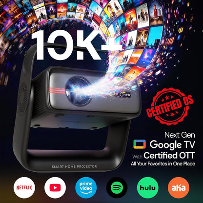 EGATE Zen 9X Google TV Projector Native 1080P 900 ISO Lumens 4K Support Netflix & Prime Video WiFi 6