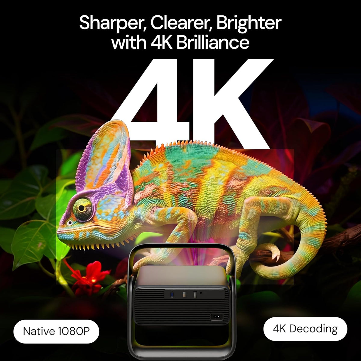 EGATE Zen 9X Google TV Projector Native 1080P 900 ISO Lumens 4K Support Netflix & Prime Video WiFi 6