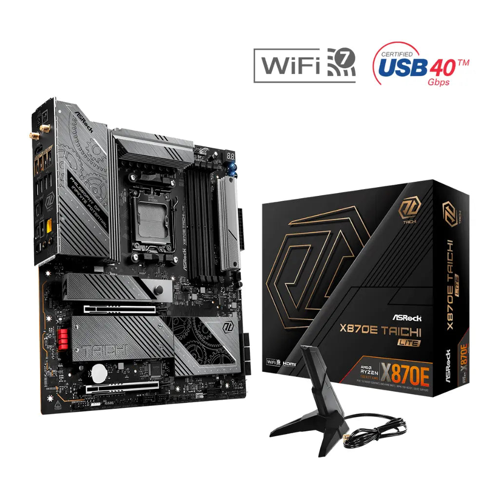 ASRock X870E Taichi Lite Wi-Fi AMD AM5 X870E DDR5 E-ATX Motherboard-tpstech.in