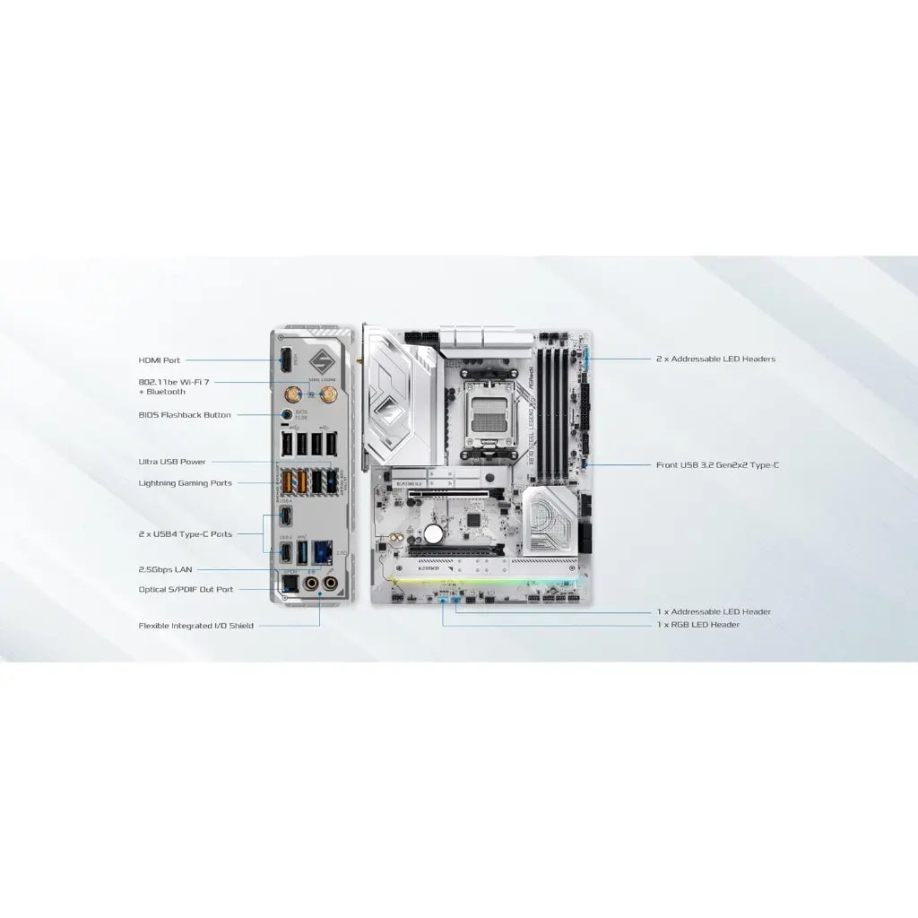 ASRock X870 Steel Legend WiFi AMD X870 AM5 DDR5 ATX Motherboard-tpstech.in