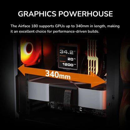 Cougar Airface 180 Tempered Glass Mid Tower Computer Case with Dual 180mm ARGB Fans-tpstech.in