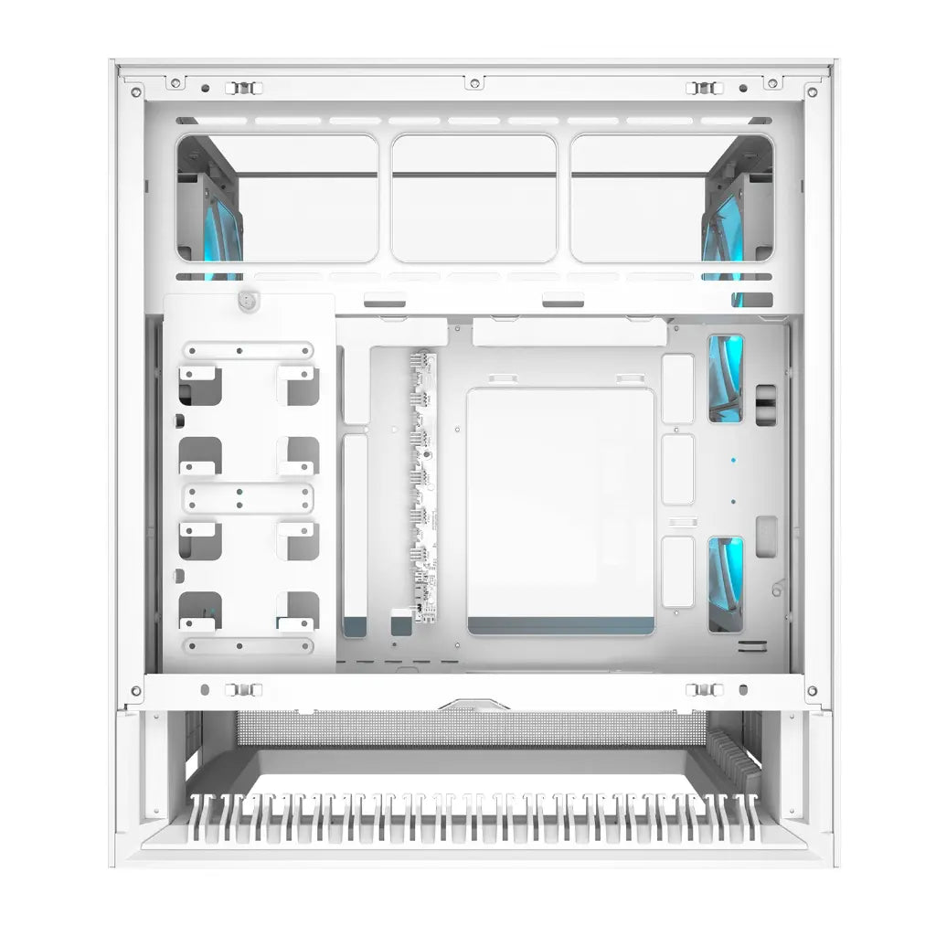 Cougar OmnyX Mid‑Tower PC Case with Omnidirectional Dynamic Flow Quad 160mm PWM Fans - White-tpstech.in