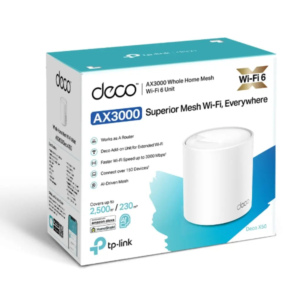 Deco AX3000 X50 Whole Home Mesh WiFi 6 System - 1 Pack-tpstech.in
