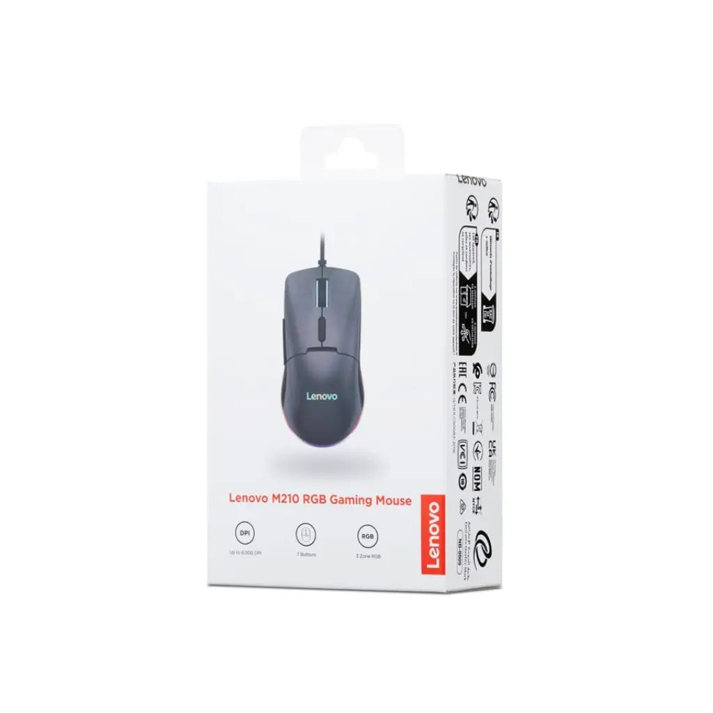 Lenovo M210 8000 DPI RGB Gaming Wired USB Mouse-tpstech.in