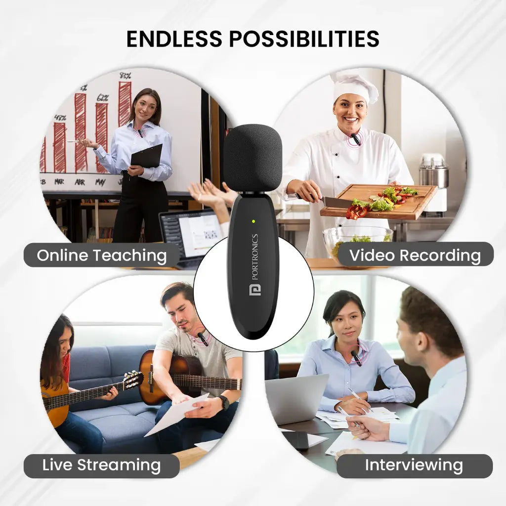 Portronics Vlogmate POR 2320 Dual Wireless Microphone with Type C-tpstech.in