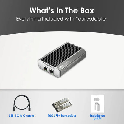 QNAP QNA‑UC10G2T USB4 Type‑C Dual‑Port 10GBASE‑T RJ45 Network Adapter-tpstech.in