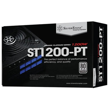 SilverStone Strider Platinum SST ST1200 PT 1200W Fully Modular 80 Plus Platinum ATX Power Supply-tpstech.in
