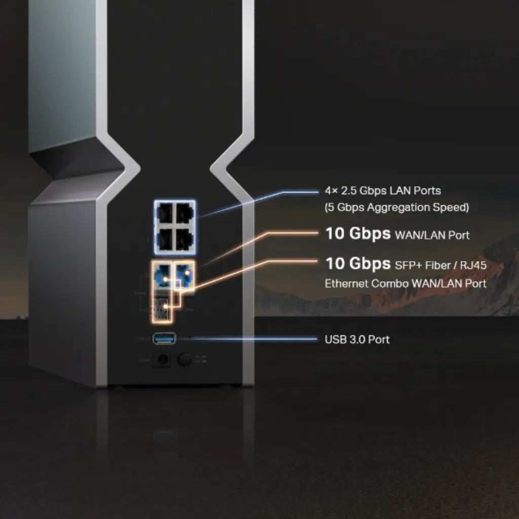 TP-Link Archer BE800 BE19000 Tri-Band Wi-Fi 7 Router 19Gbps Speeds Dual 10G Ports-tpstech.in
