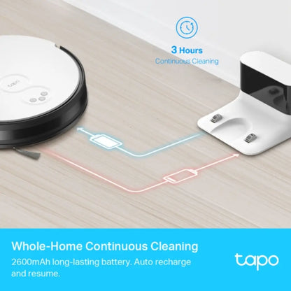TP-Link Tapo RV10 Robot Vacuum & Mop Combo  2000Pa Suction, Zigzag Path Planning App & Voice Control 3-Hour Battery-tpstech.in