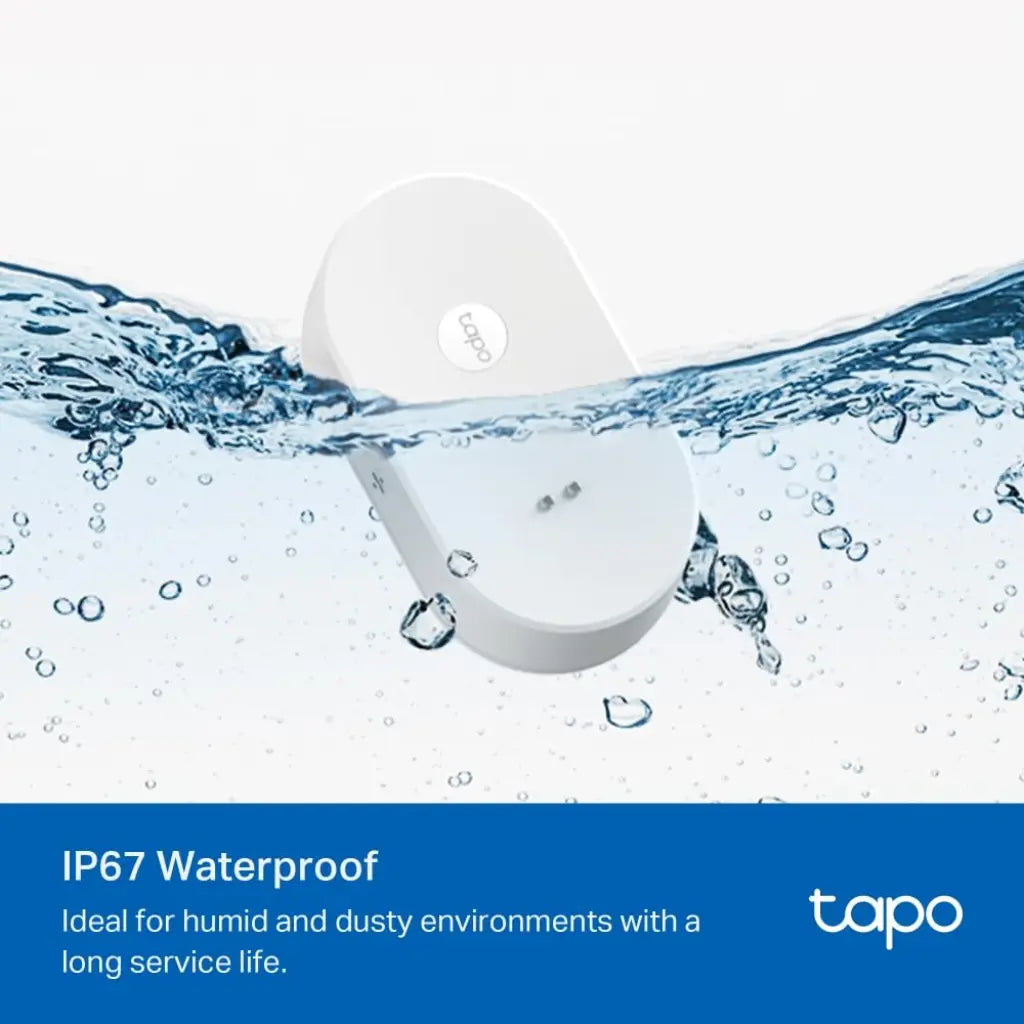 TP-Link Tapo T300 Smart Water Leak Sensor with IP67 Waterproof 90dB Alarm & App Alerts (Hub Required)