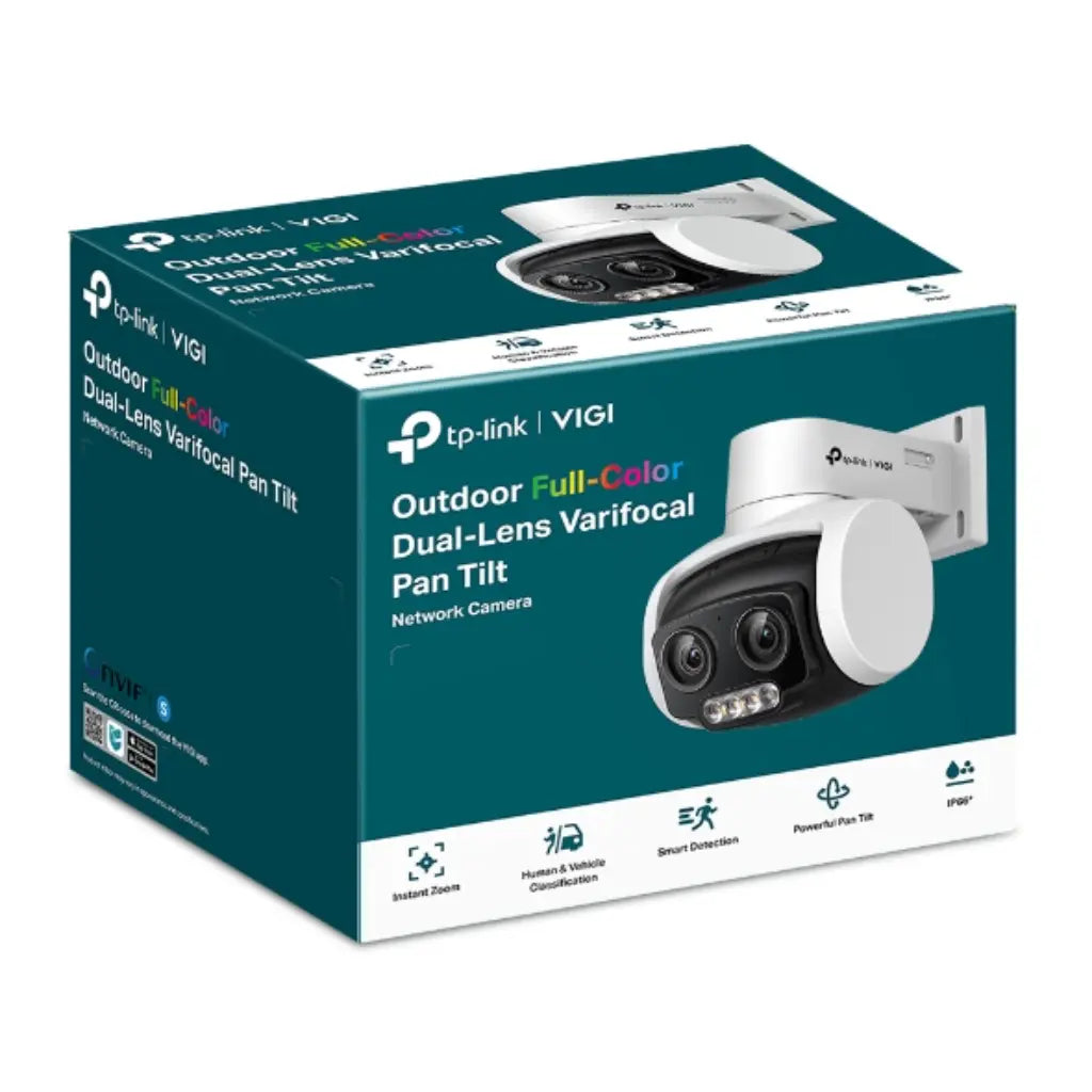 TP-Link VIGI C540V 4MP Pan/Tilt Outdoor Network Camera with 3× Zoom Full-Color Dual-Lens Varifocal Lens & IP66 Waterproof-tpstech.in