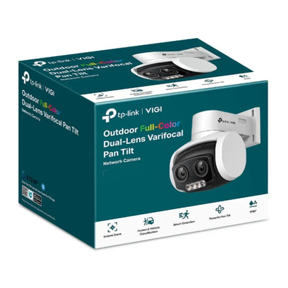 TP-Link VIGI C540V 4MP Pan/Tilt Outdoor Network Camera with 3× Zoom Full-Color Dual-Lens Varifocal Lens & IP66 Waterproof-tpstech.in