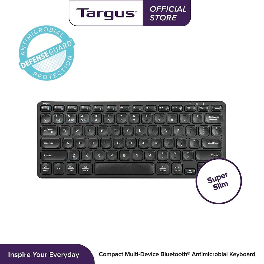 Targus Compact Multi-Device Bluetooth Antimicrobial Keyboard (Black)