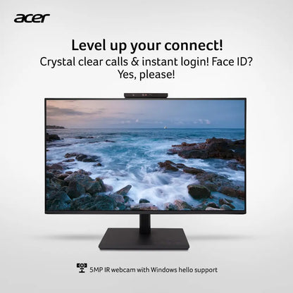 Acer B247Y D6 23.8" Full HD IPS Monitor with 5MP IR Adjustable Webcam