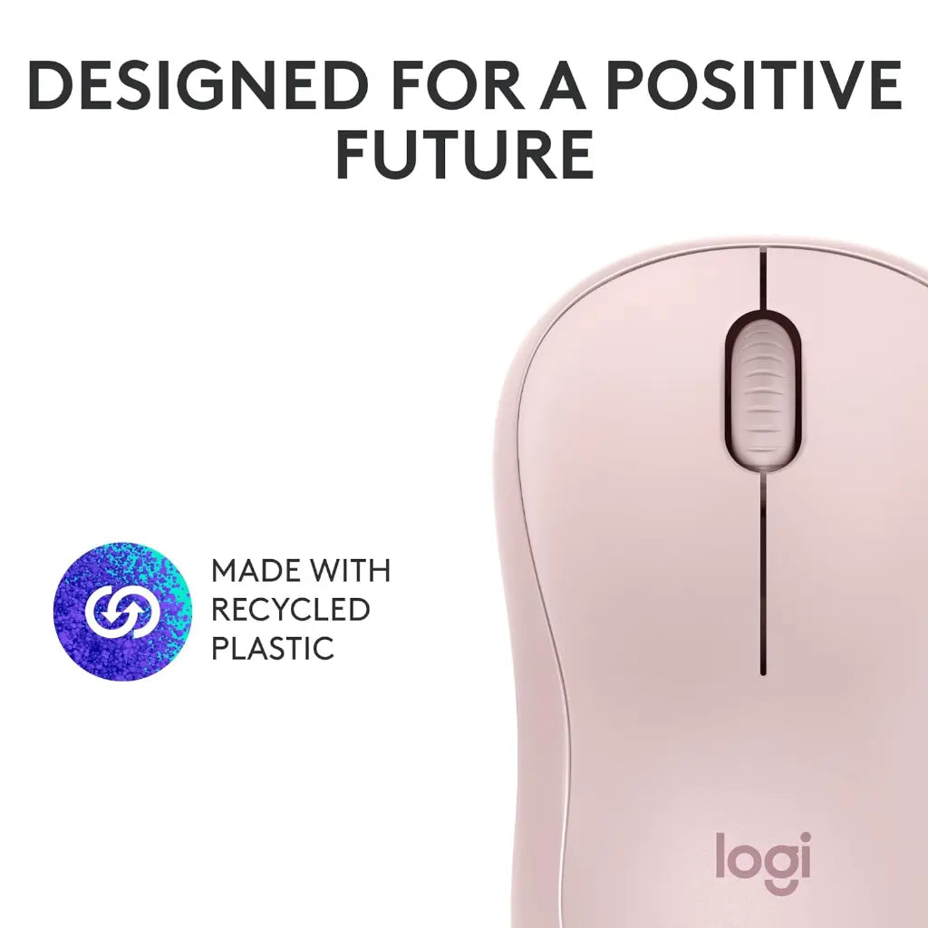 Logitech M240 Silent Bluetooth Wireless Mouse Compact Design - Rose