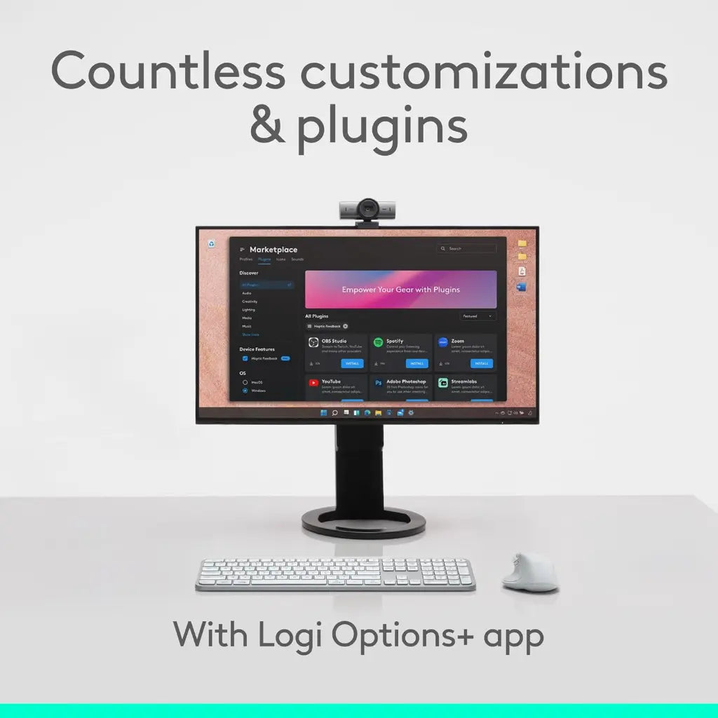 Logitech MX Master 4 Wireless Ergonomic Mouse Haptic Feedback USB‑C Bolt - Pale Grey