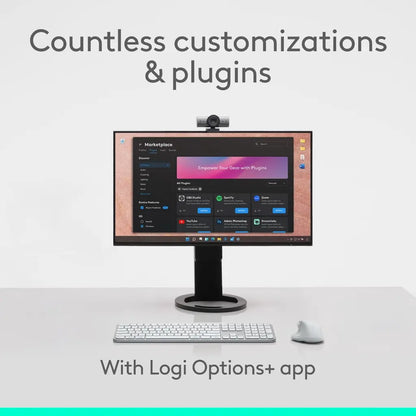 Logitech MX Master 4 Wireless Ergonomic Mouse Haptic Feedback USB‑C Bolt - Pale Grey