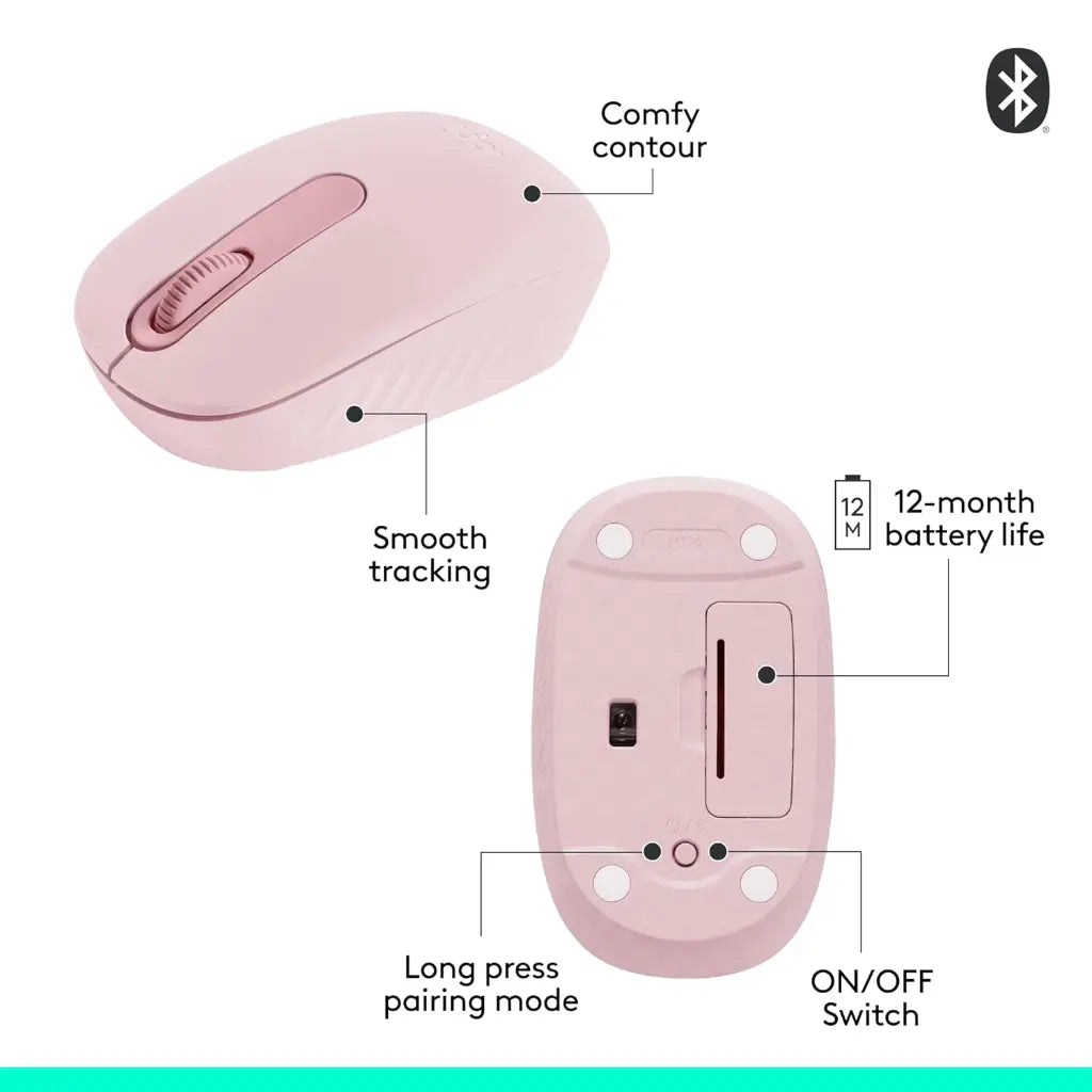 Logitech M196 Bluetooth Wireless Optical Mouse - Rose