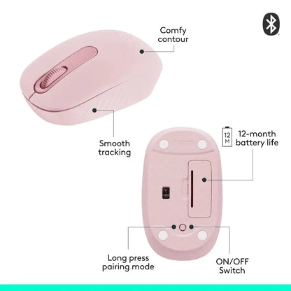 Logitech M196 Bluetooth Wireless Optical Mouse - Rose