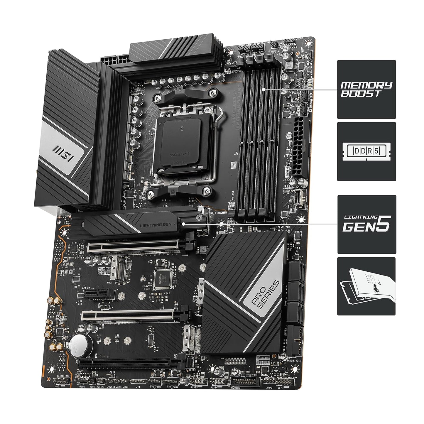 MSI PRO X670-P WIFI AM5 Socket Dual Channel DDR5 USB 3.2 ATX Motherboard