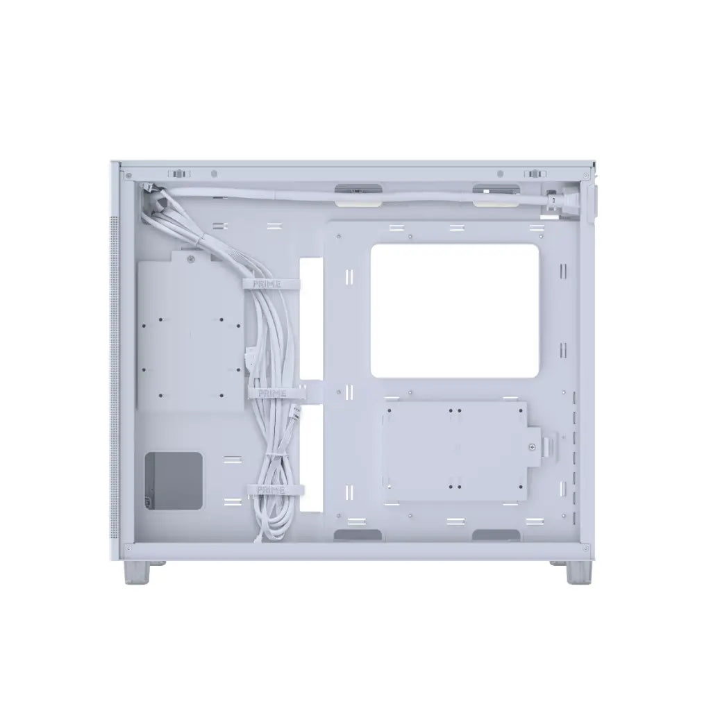 ASUS Prime AP303 Tempered Glass ATX Mid‑Tower Computer Case with 360mm Radiator Support- White-tpstech.in