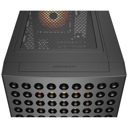 Cougar Airface Eco RGB Mid Tower PC Case with Dual 180mm ARGB PWM Fans - Black-tpstech.in