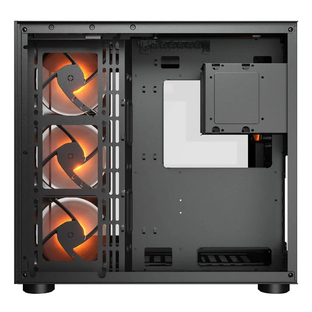 Cougar FV150 RGB Tempered Glass Mid Tower Dual-Chamber ATX Computer Case with 4 Pre-Installed ARGB Fans-  Black-tpstech.in