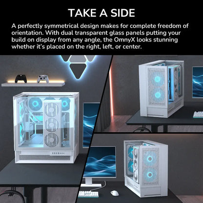 Cougar OmnyX 3‑Side Tempered Glass Mid Tower Panoramic Computer Case with Quad 160mm PWM Fans-tpstech.in