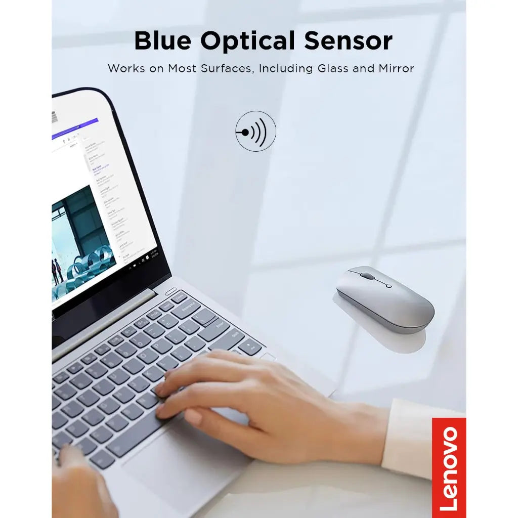 Lenovo 600 Bluetooth Silent Mouse Dual Device Connectivity Silent Clicks - Iron Grey-tpstech.in