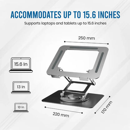 Portronics My Buddy K11 Pro Laptop Stand Adjustable Height 360 Rotation-tpstech.in